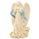 Lenox Angel of Hope front view showing porcelain figure and teal sash, adds elegant focal point
