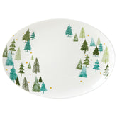 Lenox platter front view showing pine design and festive appeal