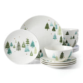 Lenox Balsam Lane front view showing full set and festive pattern