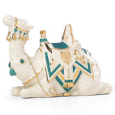 Lenox First Blessing camel front view displaying teal and 24K gold accents