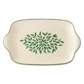 Lenox platter front view showing holly design and generous serving surface for easy carving