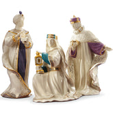 Lenox three kings front view showing regal poses and color contrast benefit: elegant display