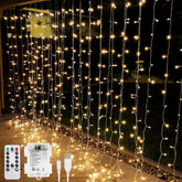 Lepro Lighting EVER curtain front view showing full cascade and ambient glow