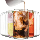 Le'raze front view of can-shaped glass highlighting modern look and serving versatility