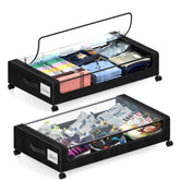 LESHZHEN front view of under bed drawer showing clean profile and storage capacity benefit