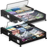 LESHZHEN front view of under bed storage showing organized contents and quick access benefit