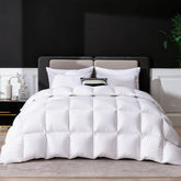 LESNNCIER front view of king comforter showing full 106x90 coverage and hotel-style look