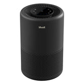 Levoit front view showing compact purifier and 360-degree intake, improves room airflow
