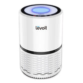 Levoit front view showing compact purifier and easy placement benefit