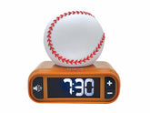 LEXiBOOK front view of baseball alarm clock showing sporty design and benefit of easy bedside access