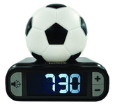 LEXiBOOK front view showing soccer ball nightlight and alarm function, easy bedside use