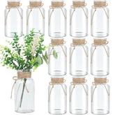 LEYIQU front view of 12-pack clear mason jar vases showcasing uniform centerpieces benefit