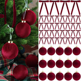 LIANGMIDA front packaging showing burgundy ornament set and ready-to-hang benefit