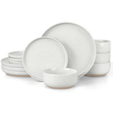 LIANYU front view of snowy white 12-piece set showing complete service for four