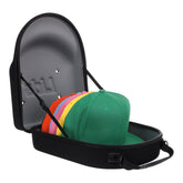 Lids case front view showing compact black denim exterior and secure zipper benefit protection