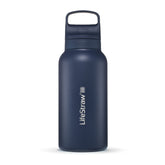 LifeStraw Go Series bottle front view in Aegean Sea showing durable design and color