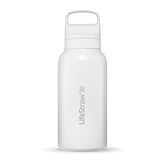 LifeStraw front view of Polar White bottle showing brand and clean design benefit