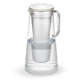 LifeStraw front view of pitcher showing sleek white design and capacity benefit