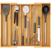 Lifewit front view showing neat bamboo utensil compartments and organized benefit