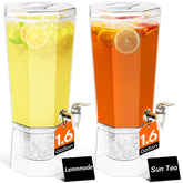 lifewit front view of two dispensers showing clear jars and bases for easy serving