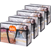 Lifewit front view clear storage bag showing roomy 60L capacity and visibility