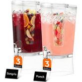 Lifewit front view of two dispensers showing capacity and design for easy serving