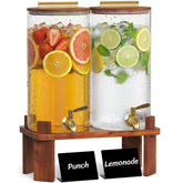 Lifewit front view showing clear glass and wooden stand for elegant serving