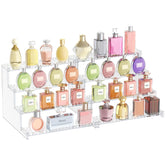 Lifewit front view of clear 4-tier perfume stand showcasing tidy display and accessibility