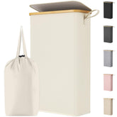 Lifewit slim hamper front view showing neat narrow footprint and organized laundry