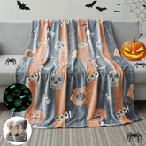 LIFEYJ front view orange pumpkin blanket showing bright Halloween design and cozy look