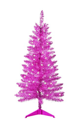Liguanow front view of full pink tree showing compact festive presence