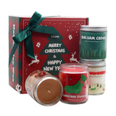 Lihome candles front box showing four holiday scents and ready-to-gift appeal