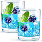LIIGEMI front view of tumbler showing blue embedded dice for visual appeal