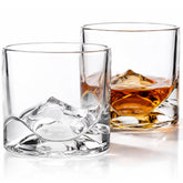 LIITON front view of boxed Denali Mountain two-glass set, elegant gift presentation