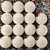 Liliful front view of 15-piece creamy white ornament pack showing quantity and style