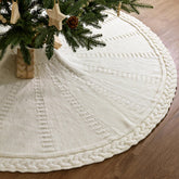 LimBridge front view of cream tree skirt showing full 60-inch coverage and elegant finish