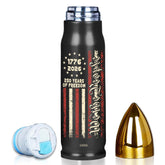 Limima front view of flag tumbler showing patriotic design and durable finish