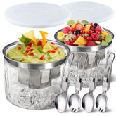 LIMOEASY front view of two dip bowls showing compact party-ready presentation and protection
