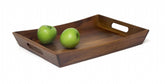 Lipper International acacia tray front view showing elegant curved edges and serving benefit