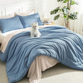 Litanika comforter front view showing full king coverage and neat drape