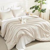 Litanika front view of comforter packaging showing clean beige finish and convenience