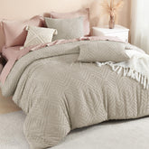 Litanika comforter front view showing tufted boho design and cozy look