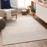 Livabliss Hana front view showing full silver gray rug and balanced pattern for styling