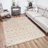 Livabliss front view of beige Hapsburg rug showing full pattern and neutral tones for versatile styling