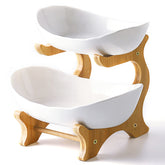 Liywall front view assembled two-tier bowl showing tidy display benefit