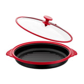 Lkicwah grill pan front view showing compact BPA-free design and versatile use