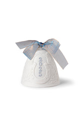 LLADRÓ front view of the Blue 2025 Christmas Bell showing silhouette and matte finish