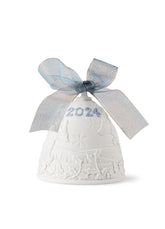 LLADRÓ front view of blue 2024 bell highlighting design and gift appeal