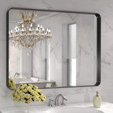 LOAAO front-facing mirror showing clear reflection and modern black frame benefit grooming