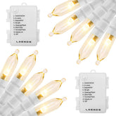 LOENDE front view packaged lights showing two 18ft strands and benefits of ready-to-use décor